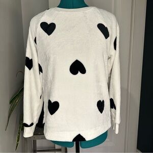 LOFT White and Black Patterned Sweatshirt XS